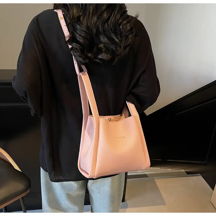 Women's Soft Leather Diagonal Bucket Bag Brown 2025 — feature 18
