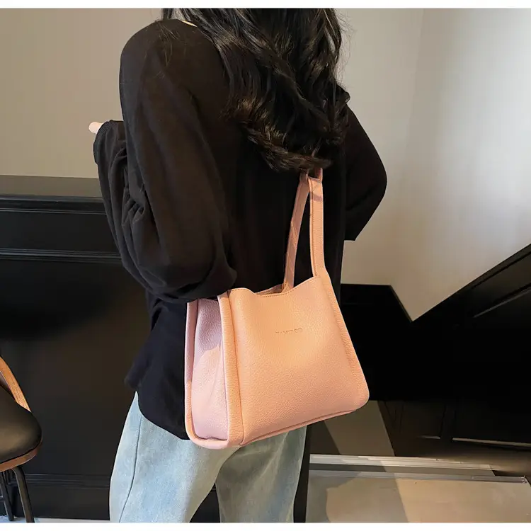 Women's Soft Leather Diagonal Bucket Bag Brown 2025 — feature 20