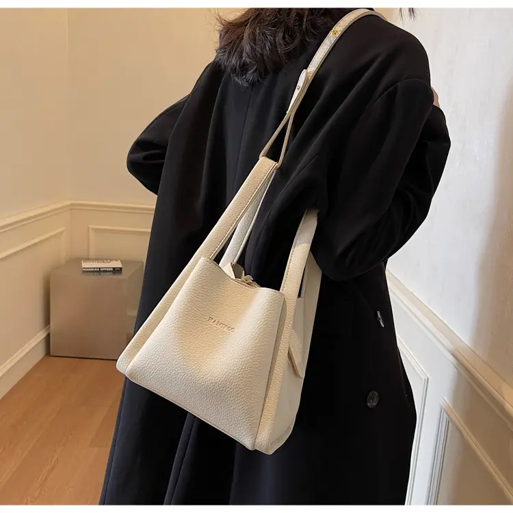 Women's Soft Leather Diagonal Bucket Bag Brown 2025 — feature 33