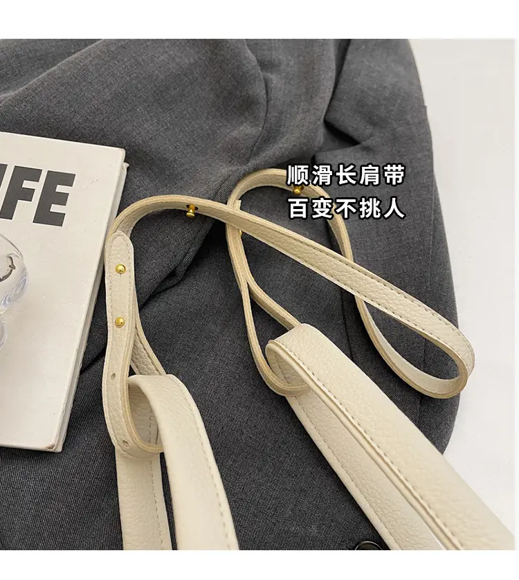 Women's Soft Leather Diagonal Bucket Bag Brown 2025 — feature 5