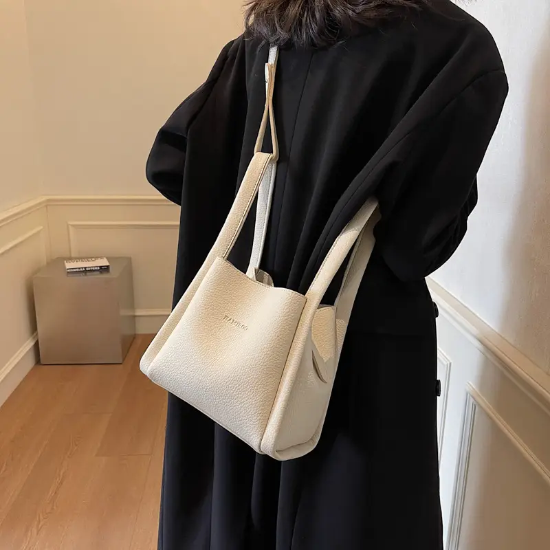 Women's Soft Leather Diagonal Bucket Bag Brown 2025 - Image 2