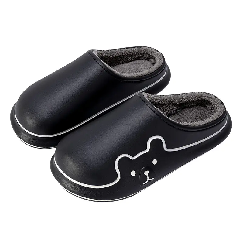 Waterproof Cotton Slippers for Men in Autumn and Winter, Women's Anti-Slip Home Fleece-Lined Bags and Warm Cotton Shoes for Men, Anti-Slip and Wear-Resistant - Image 8