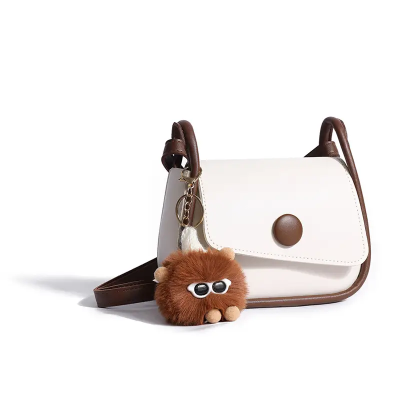 New Style Women's Black Crossbody Bag with Cute Bear Charm - Image 5