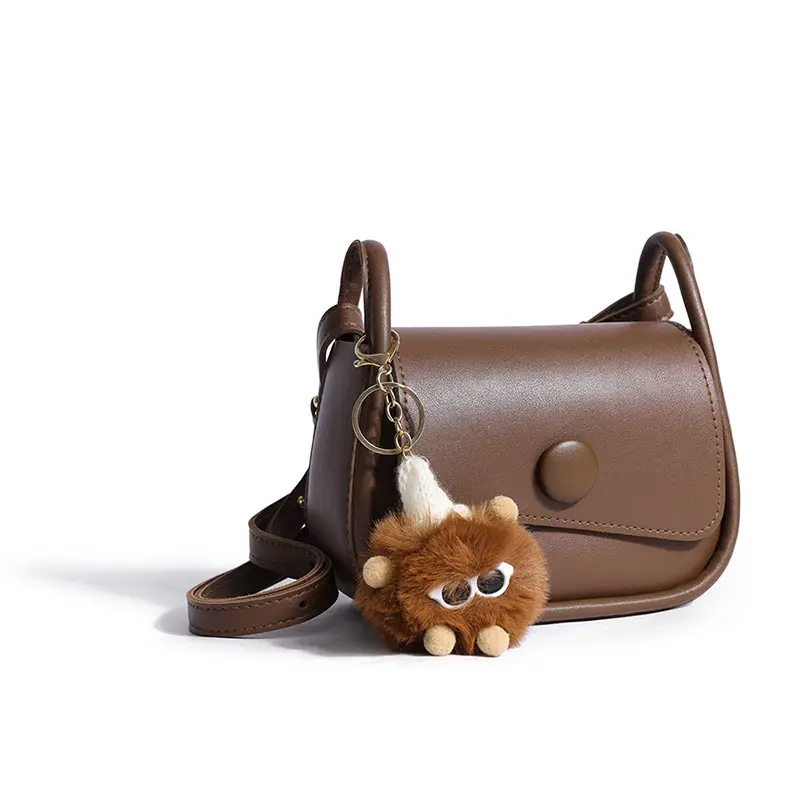 New Style Women's Black Crossbody Bag with Cute Bear Charm - Image 7