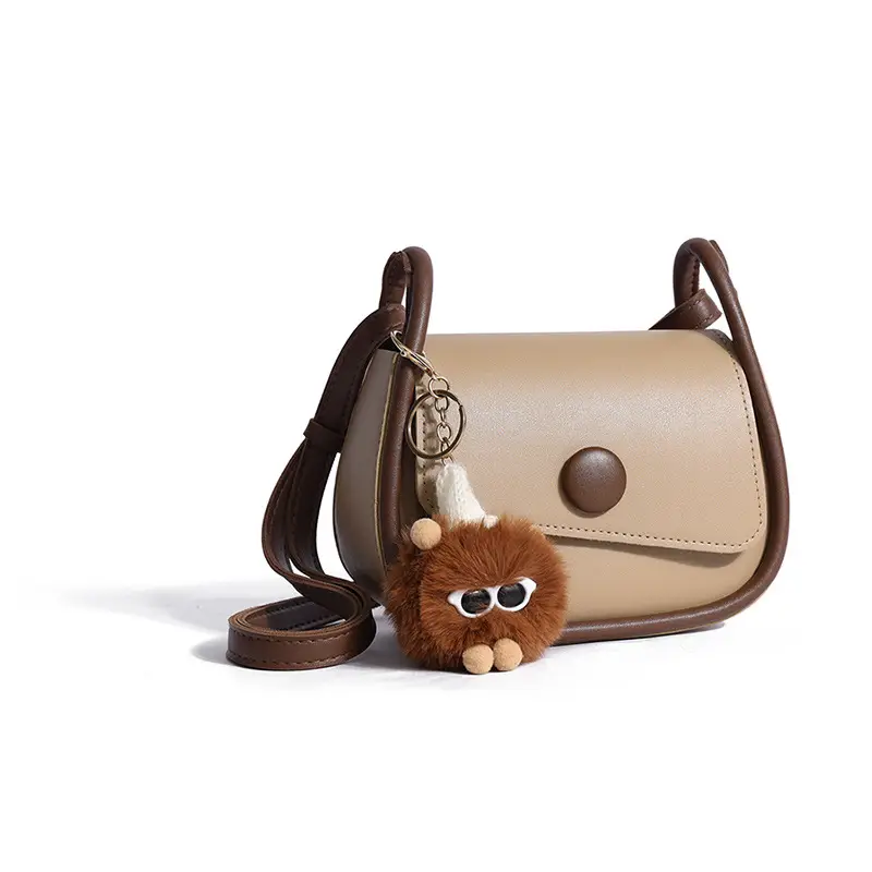 New Style Women's Black Crossbody Bag with Cute Bear Charm - Image 8
