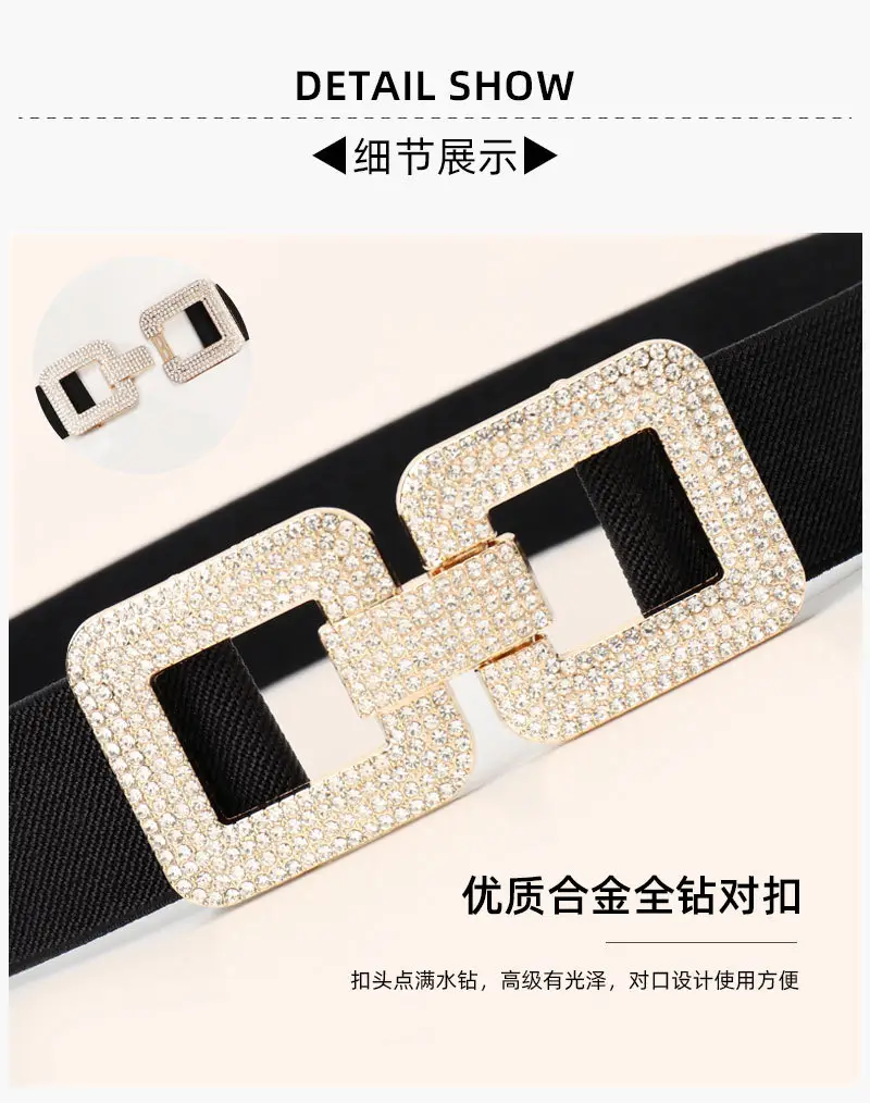 Diamond Encrusted Elastic Waist Belt for Women — feature 10