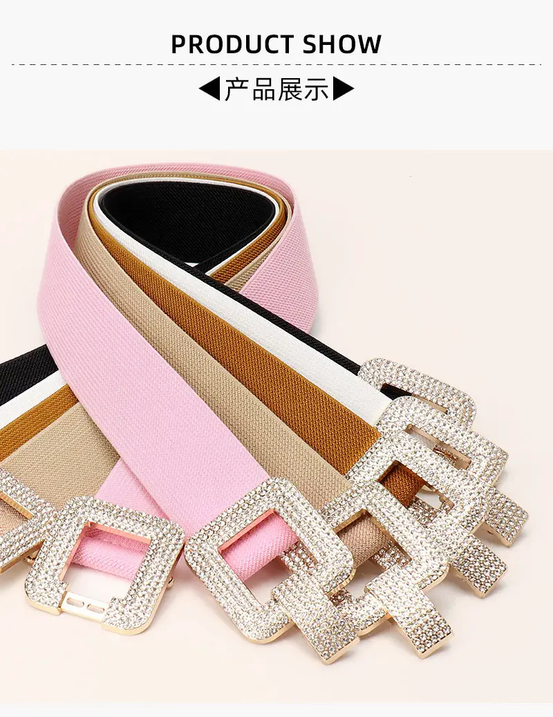 Diamond Encrusted Elastic Waist Belt for Women — feature 13