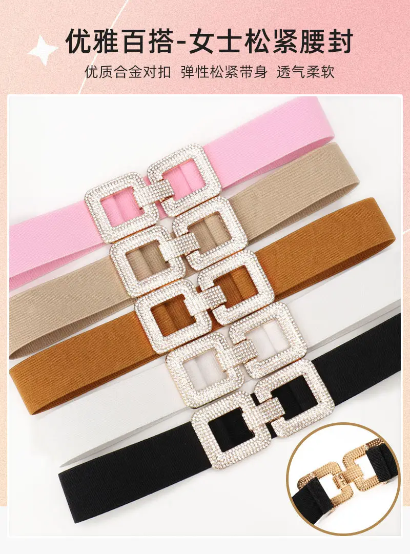 Diamond Encrusted Elastic Waist Belt for Women — feature 4