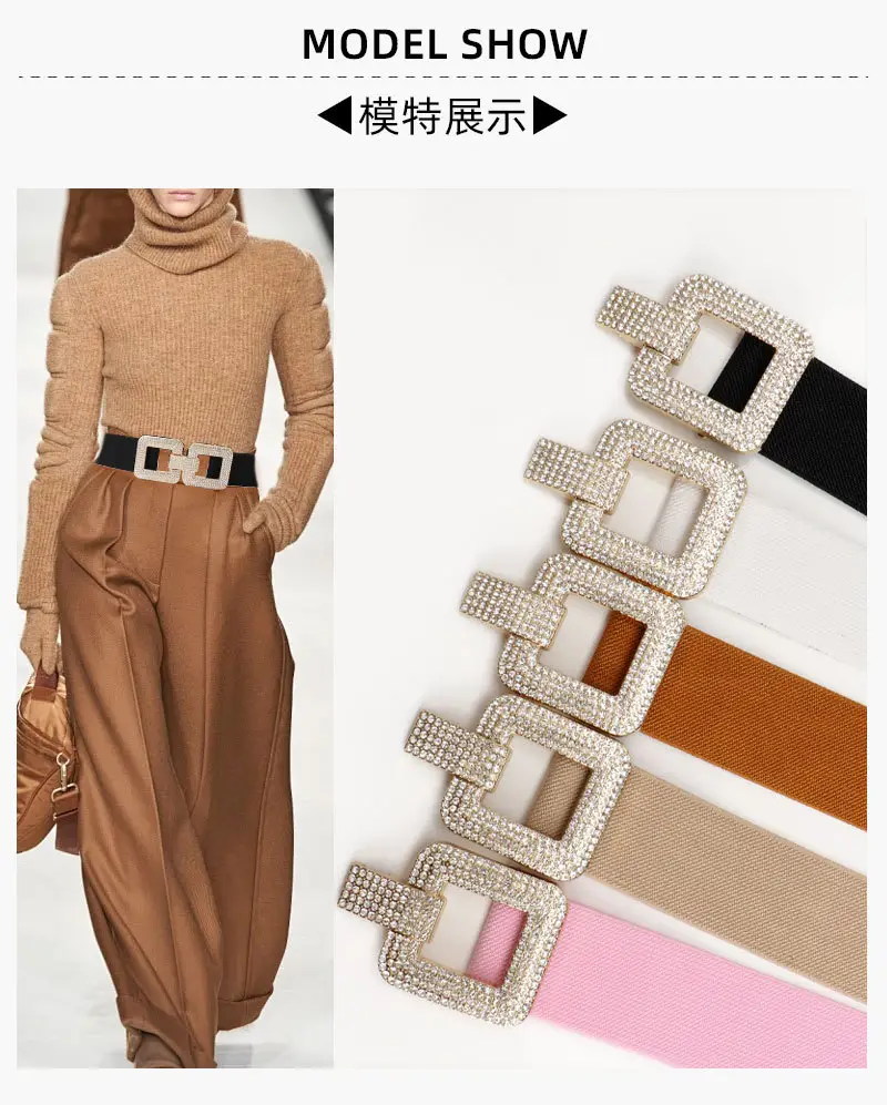 Diamond Encrusted Elastic Waist Belt for Women — feature 5