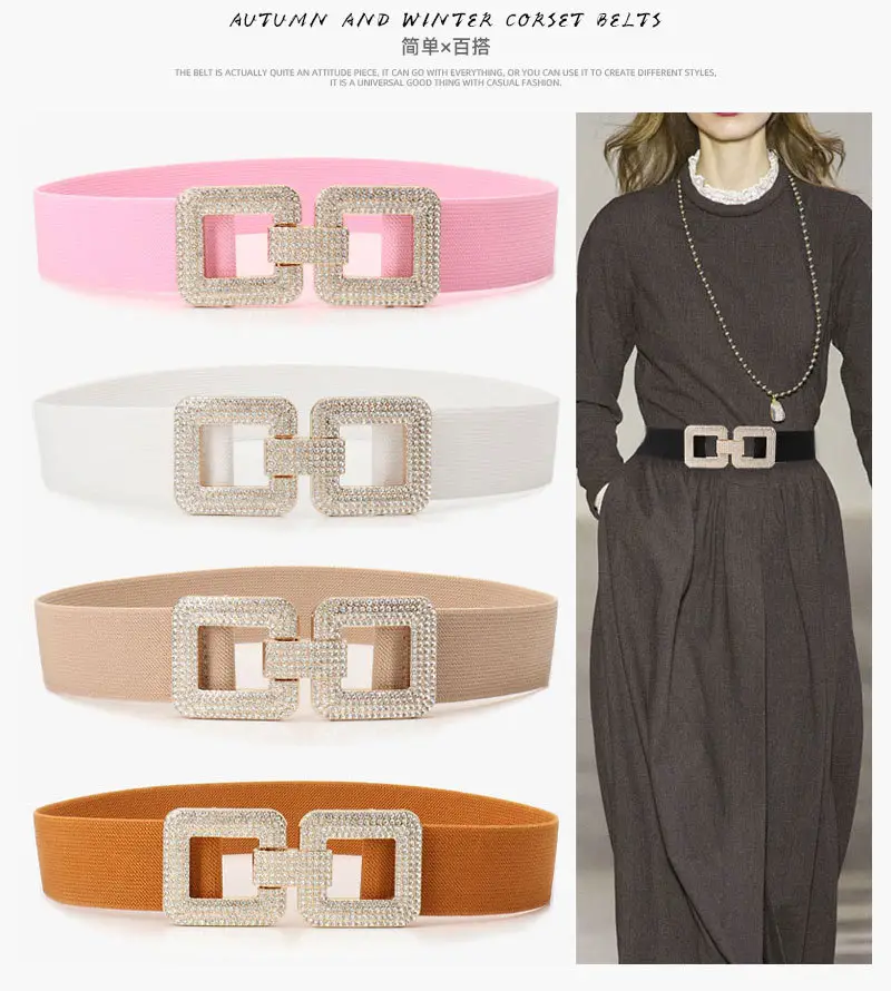 Diamond Encrusted Elastic Waist Belt for Women — feature 7
