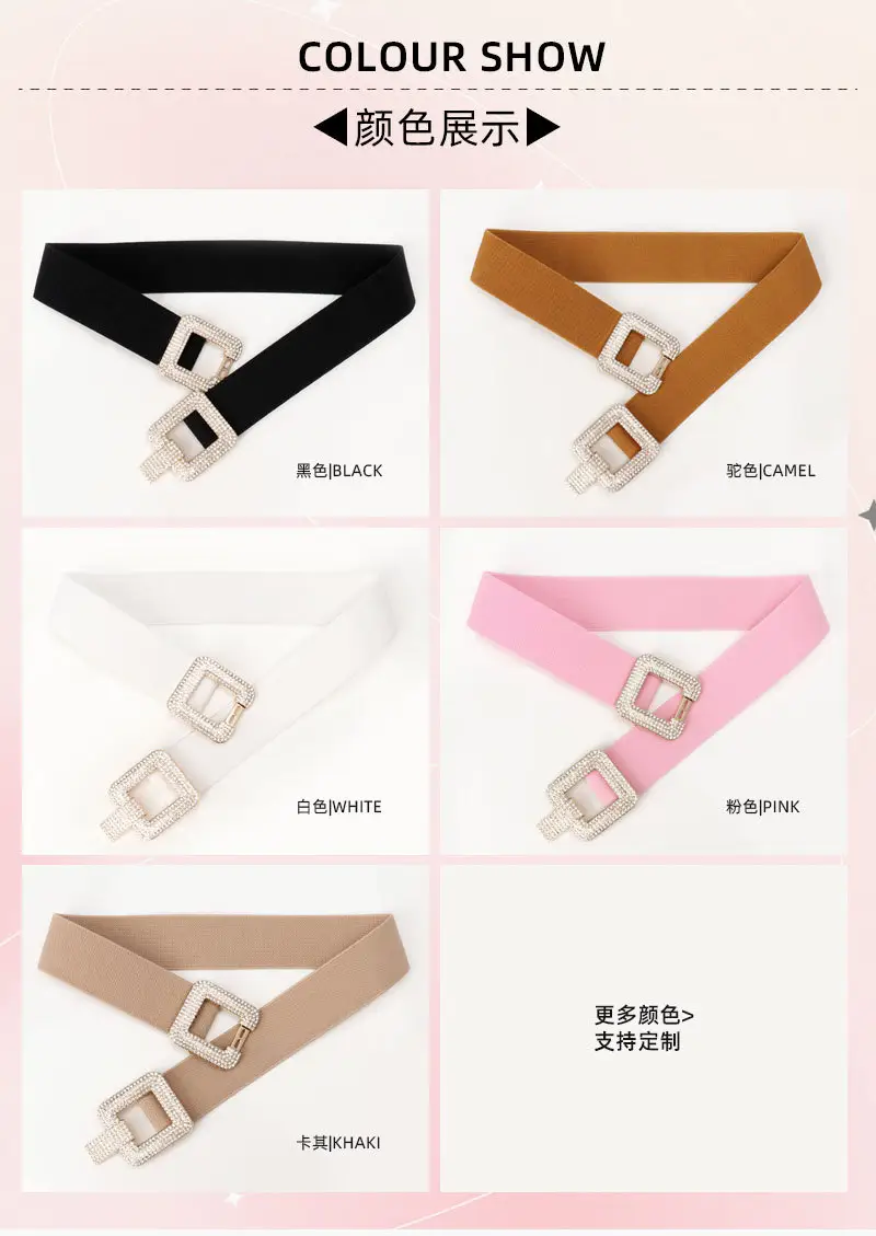Diamond Encrusted Elastic Waist Belt for Women — feature 9
