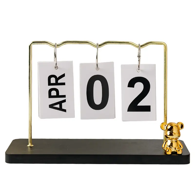 Creative Wooden Calendar Ornament Kindergarten Dining Table Desktop Date Calendar Perpetual Calendar Photo Decoration Props