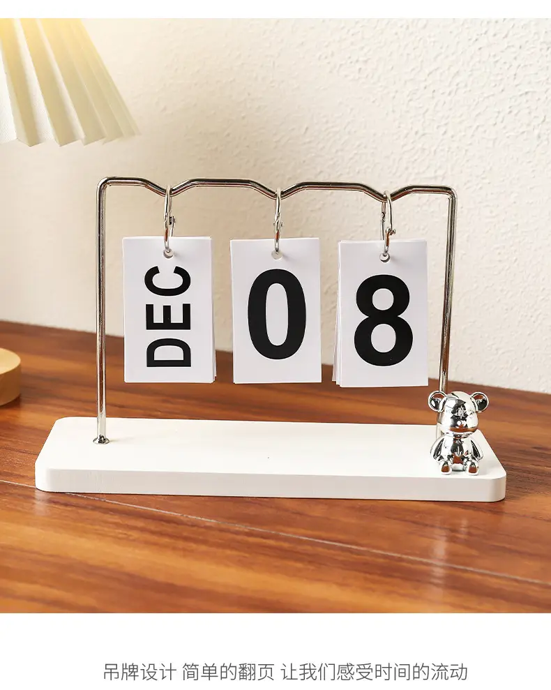 Creative Wooden Calendar Ornament Kindergarten Dining Table Desktop Date Calendar Perpetual Calendar Photo Decoration Props — feature 4