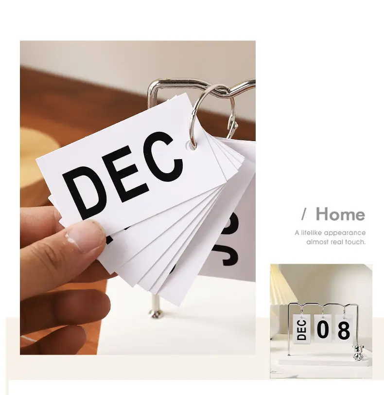 Creative Wooden Calendar Ornament Kindergarten Dining Table Desktop Date Calendar Perpetual Calendar Photo Decoration Props — feature 5