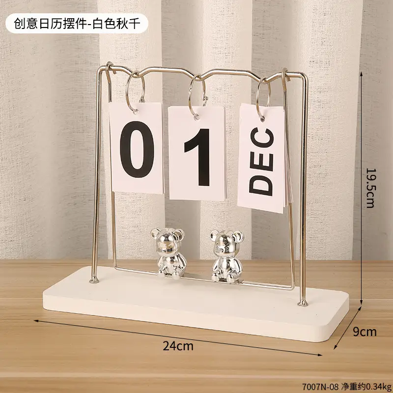 Creative Wooden Calendar Ornament Kindergarten Dining Table Desktop Date Calendar Perpetual Calendar Photo Decoration Props