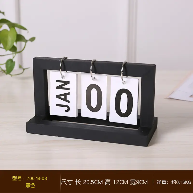Creative Wooden Calendar Ornament Kindergarten Dining Table Desktop Date Calendar Perpetual Calendar Photo Decoration Props
