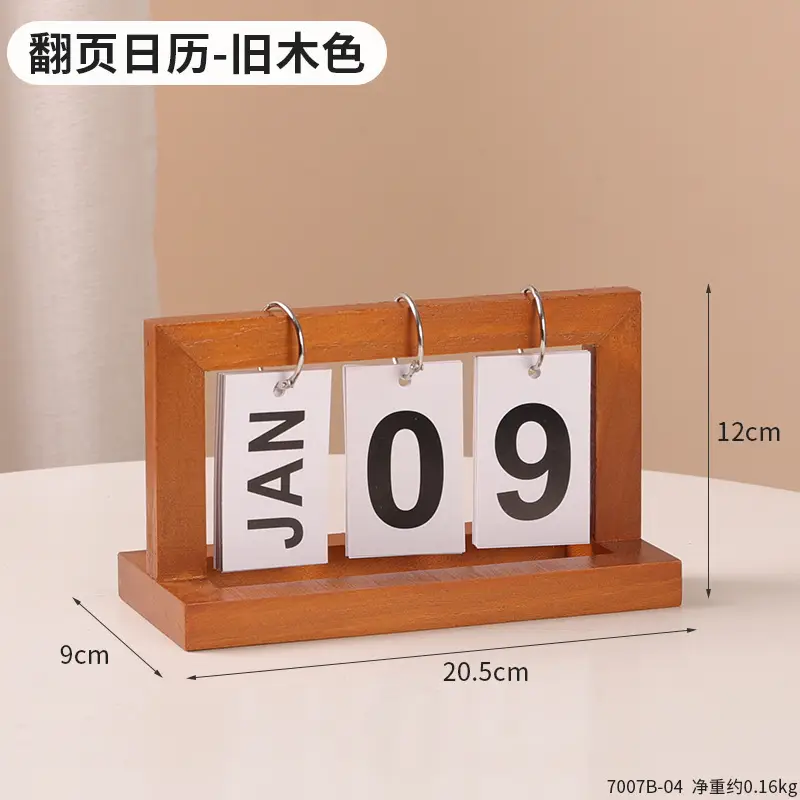 Creative Wooden Calendar Ornament Kindergarten Dining Table Desktop Date Calendar Perpetual Calendar Photo Decoration Props