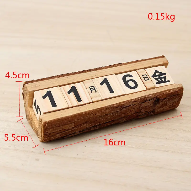 Creative Wooden Calendar Ornament Kindergarten Dining Table Desktop Date Calendar Perpetual Calendar Photo Decoration Props