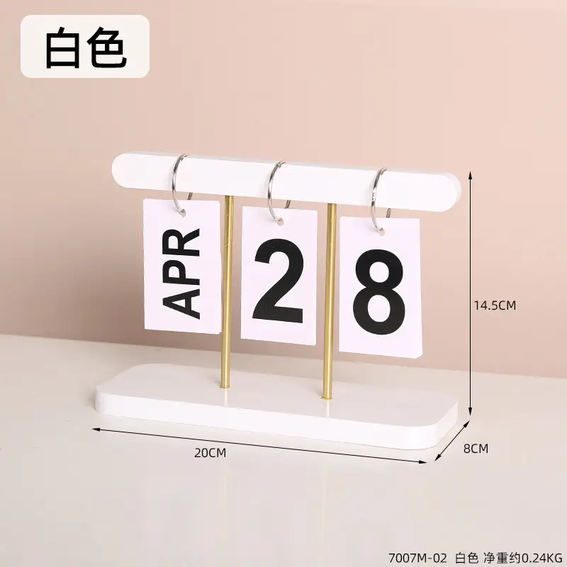 Creative Wooden Calendar Ornament Kindergarten Dining Table Desktop Date Calendar Perpetual Calendar Photo Decoration Props