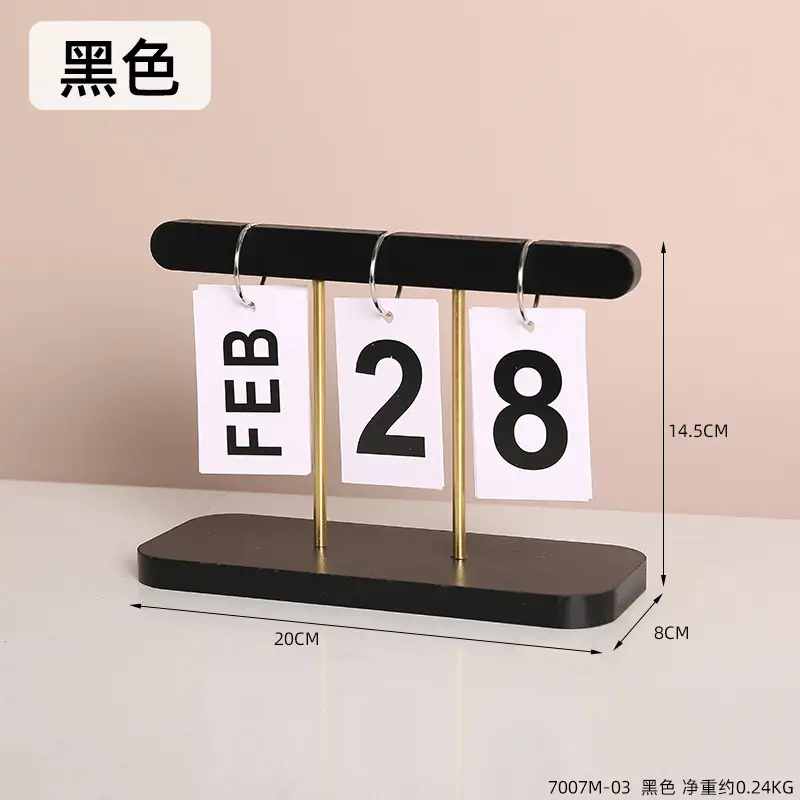 Creative Wooden Calendar Ornament Kindergarten Dining Table Desktop Date Calendar Perpetual Calendar Photo Decoration Props