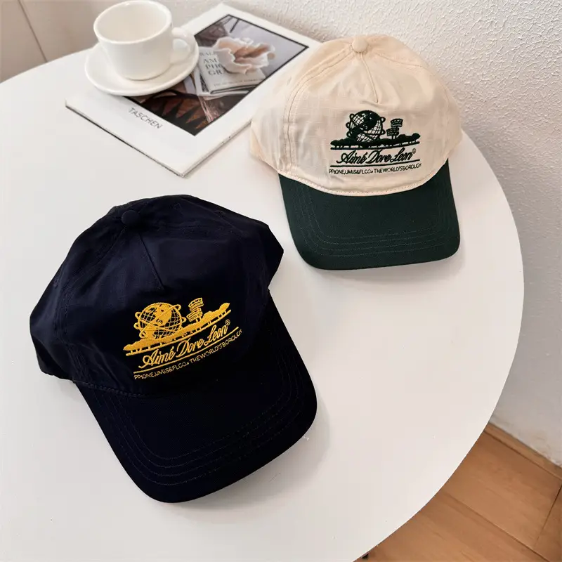 Women's Embroidered Baseball Cap with Wide Brim - Image 6