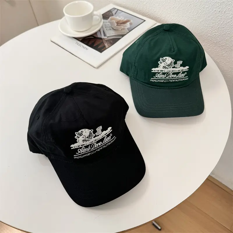 Women's Embroidered Baseball Cap with Wide Brim - Image 7