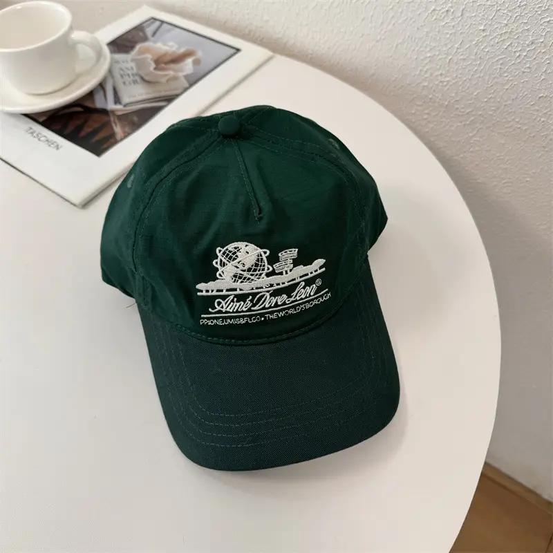 Women's Embroidered Baseball Cap with Wide Brim - Image 4