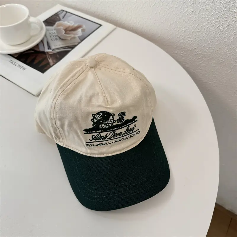 Women's Embroidered Baseball Cap with Wide Brim - Image 2