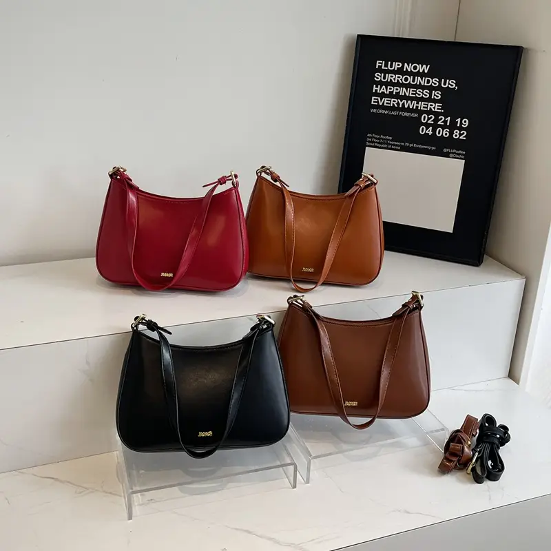 Women's Red PU Leather Shoulder Bag 18x25cm - Image 6