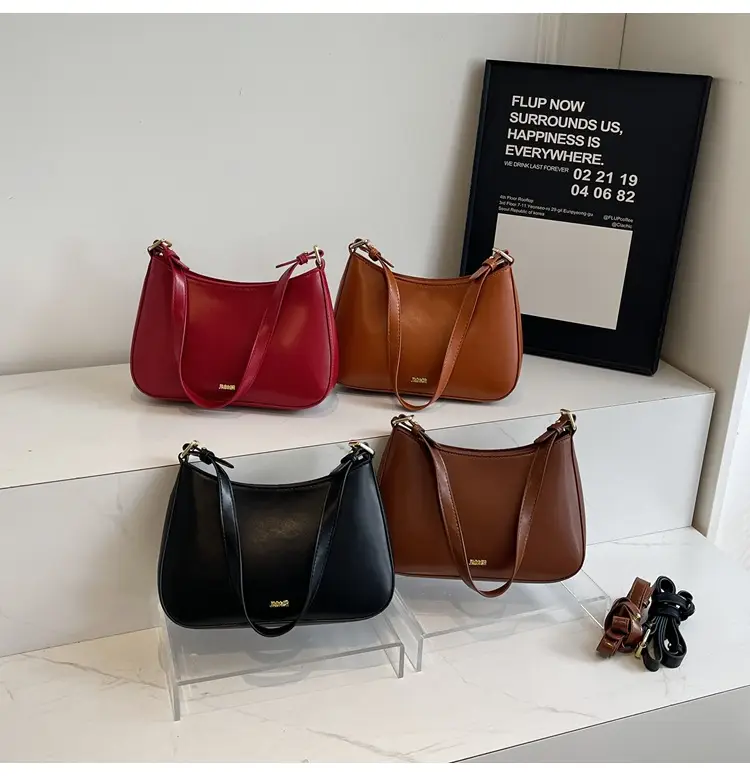 Women's Red PU Leather Shoulder Bag 18x25cm — feature 21