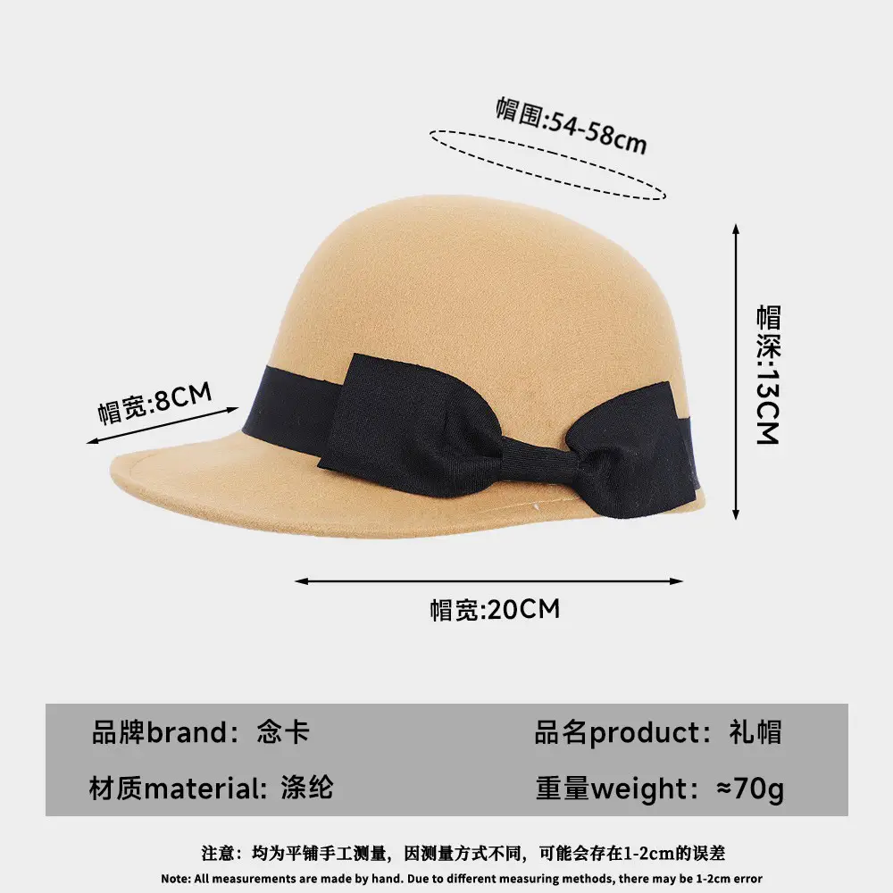 Vintage Woolen Bow Cap Women Autumn Winter Japanese Equestrian Hat White - Image 8