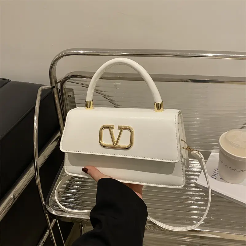 Black LV Logo Shoulder Bag for Women - Image 9