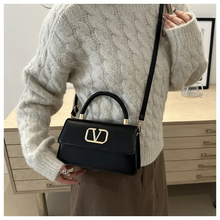Black LV Logo Shoulder Bag for Women — feature 17