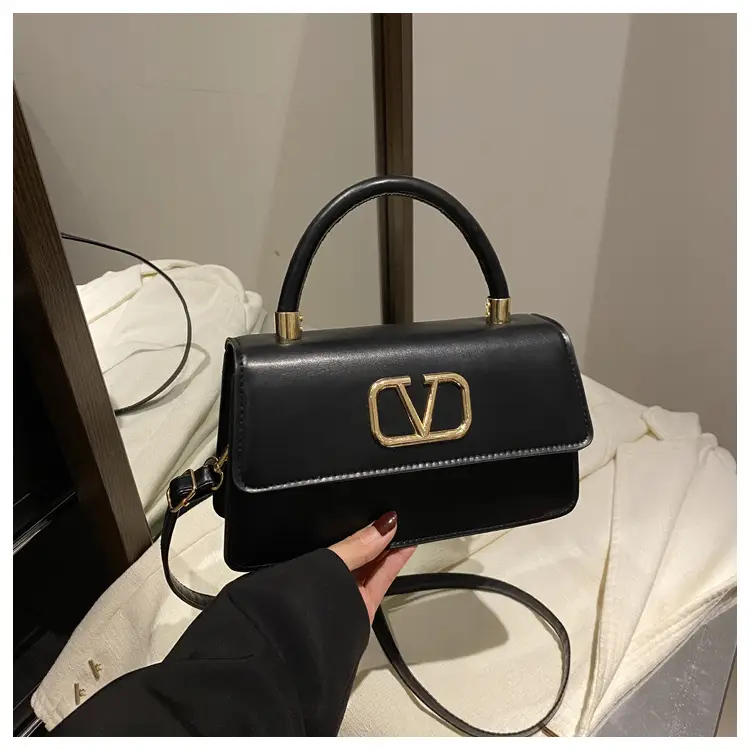 Black LV Logo Shoulder Bag for Women — feature 20