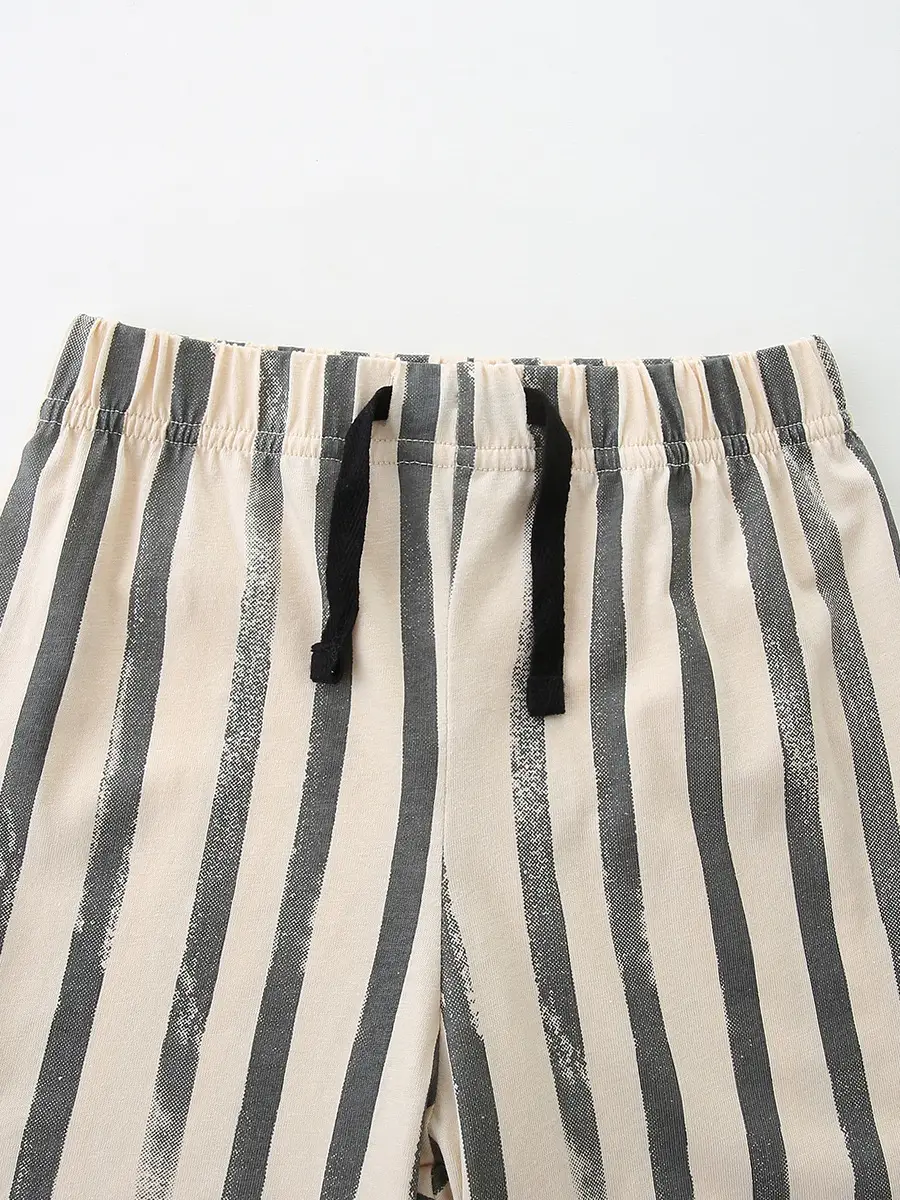 Cross-Striped Knitted Shorts Suit for Boys Summer - Image 6