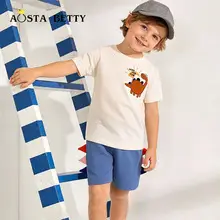 Cross-Striped Knitted Shorts Suit for Boys Summer — feature 9
