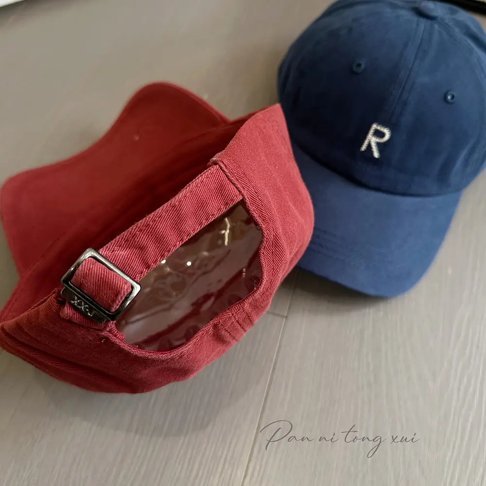 White Korean Style Baseball Cap with Letter Embroidery