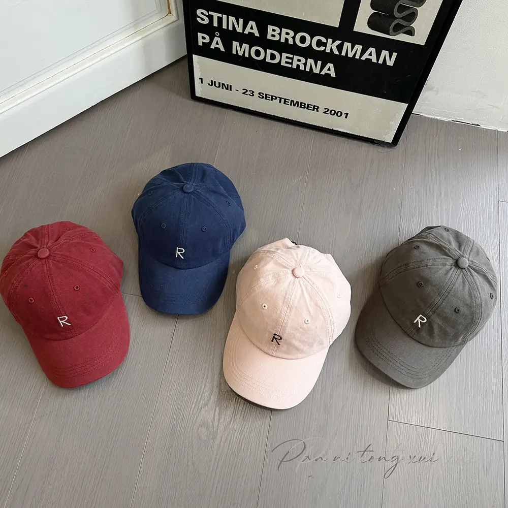 White Korean Style Baseball Cap with Letter Embroidery — feature 21