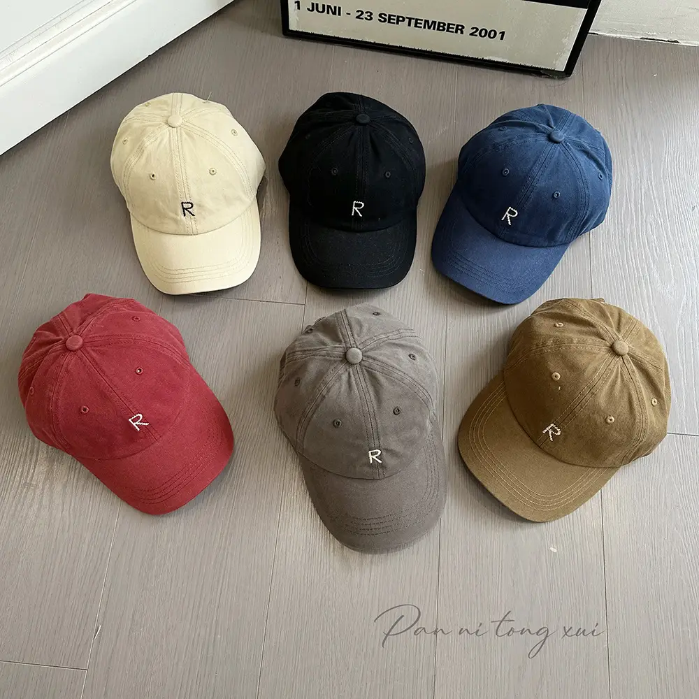 White Korean Style Baseball Cap with Letter Embroidery — feature 23