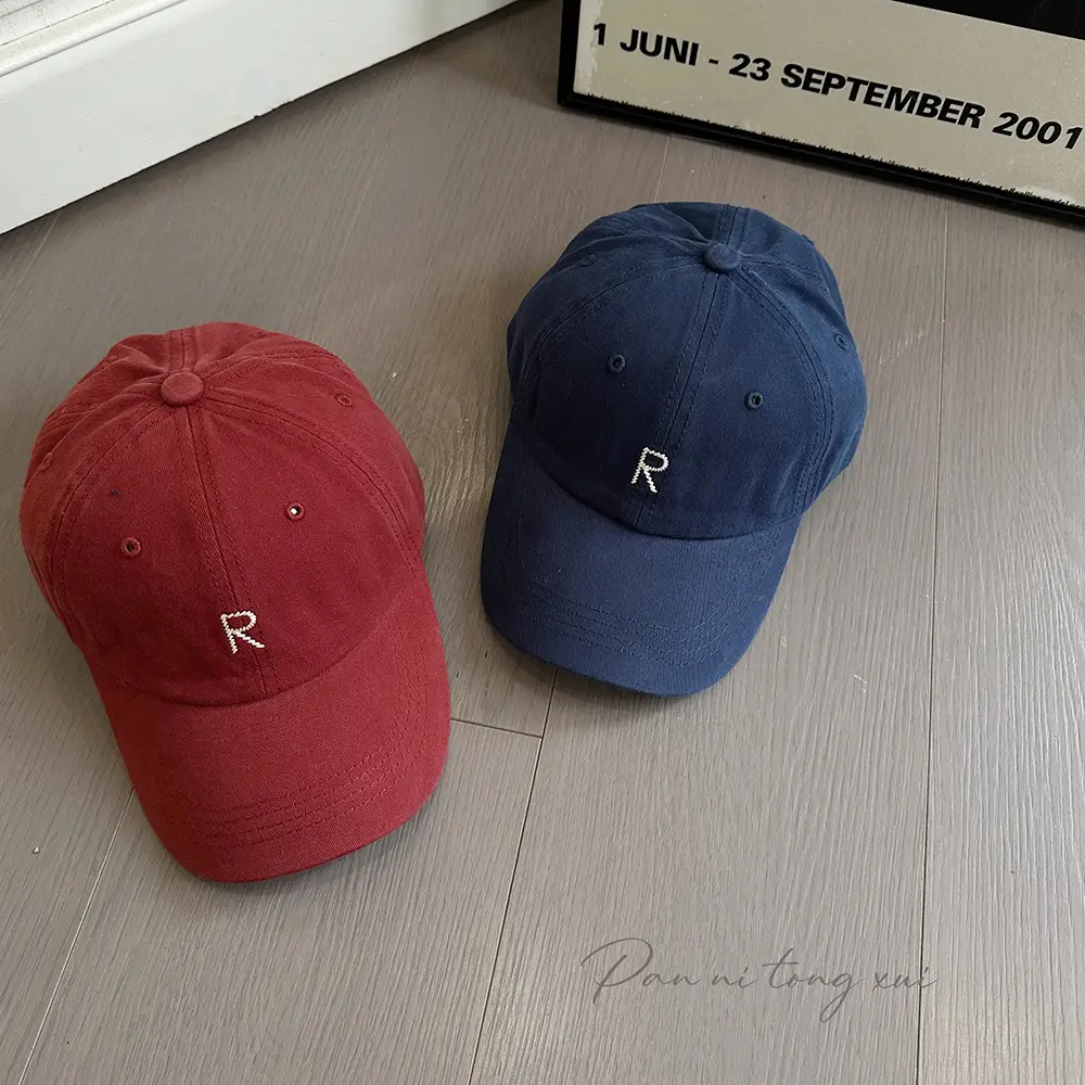White Korean Style Baseball Cap with Letter Embroidery — feature 26