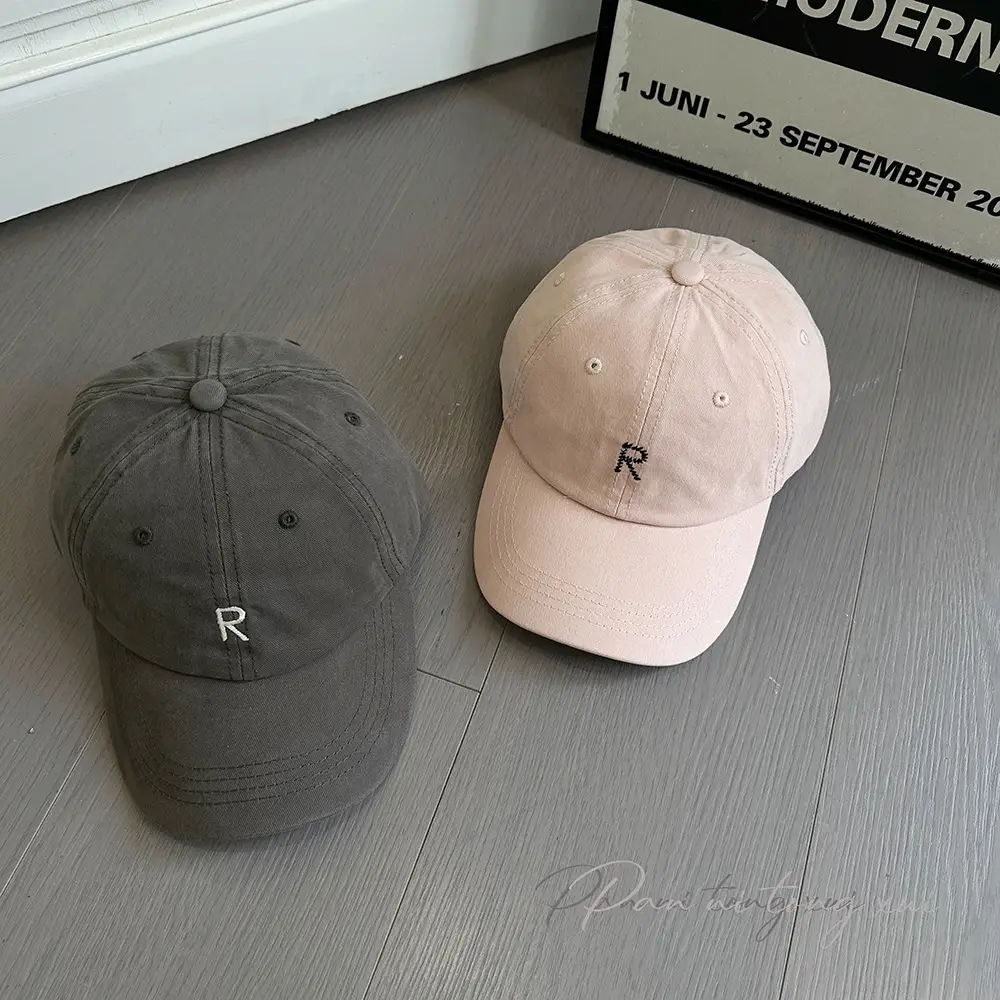 White Korean Style Baseball Cap with Letter Embroidery — feature 27