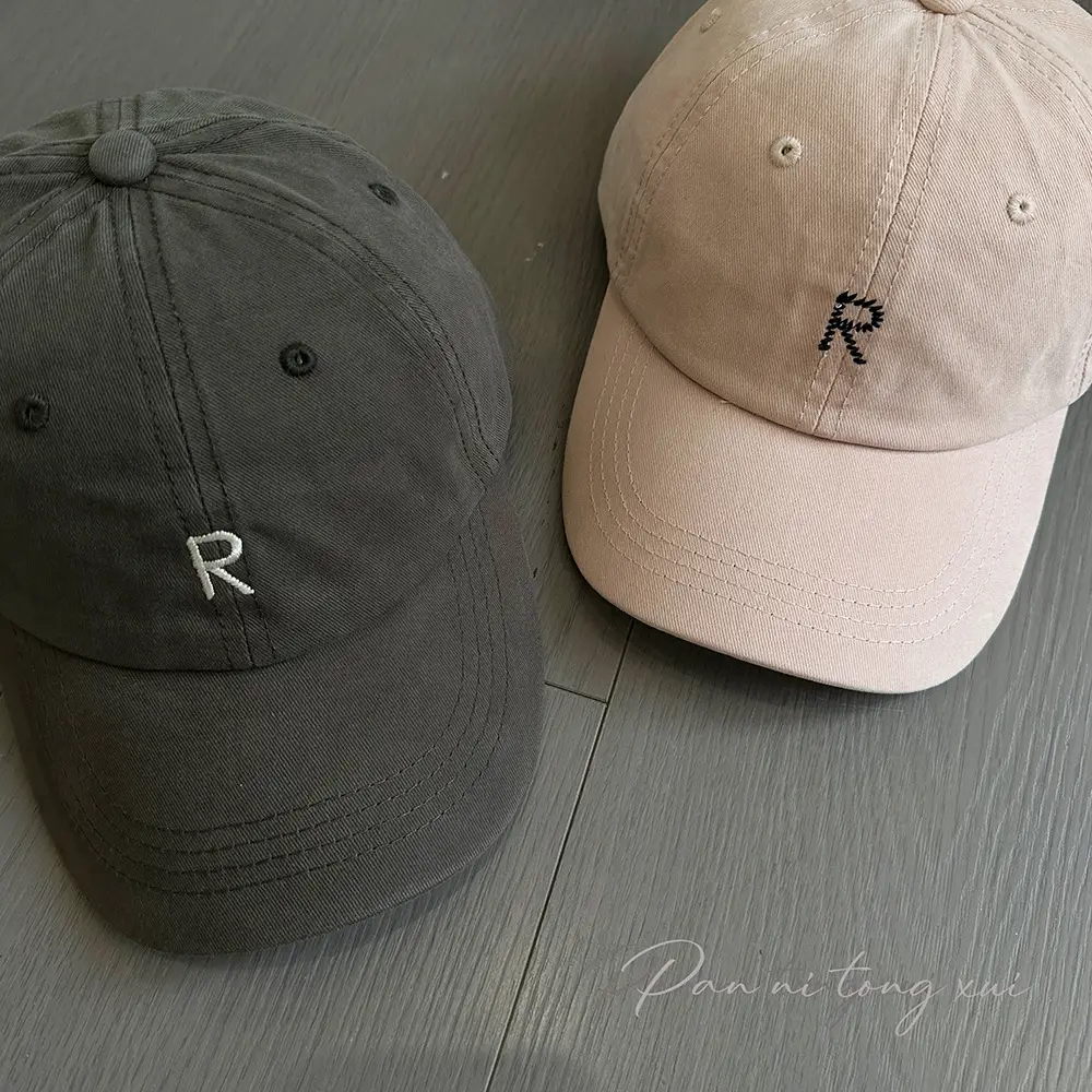 White Korean Style Baseball Cap with Letter Embroidery — feature 30