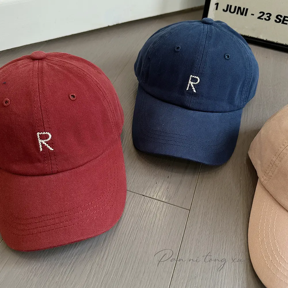 White Korean Style Baseball Cap with Letter Embroidery — feature 31