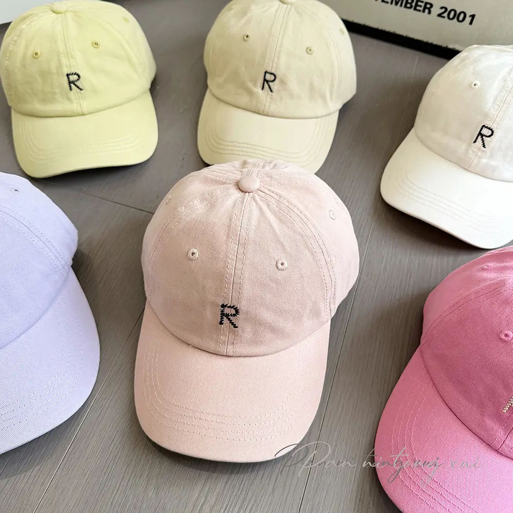 White Korean Style Baseball Cap with Letter Embroidery — feature 32