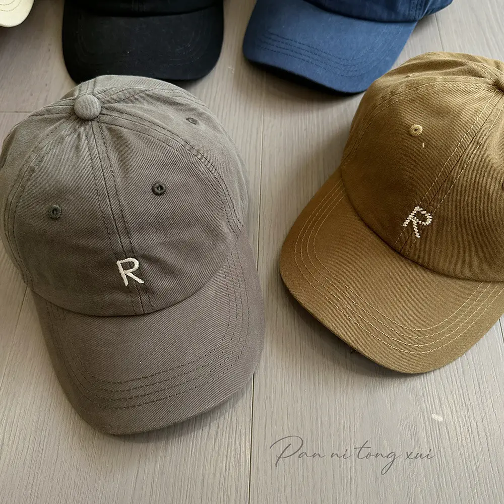 White Korean Style Baseball Cap with Letter Embroidery — feature 33