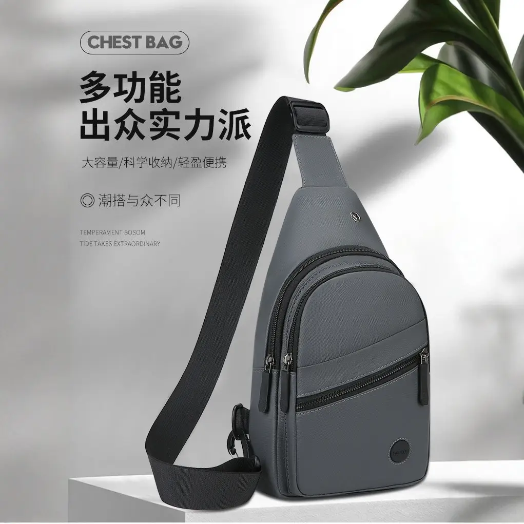 Men's Green Crossbody Bag with Adjustable Strap