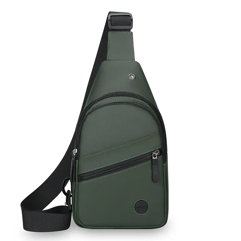 Men's Green Crossbody Bag with Adjustable Strap