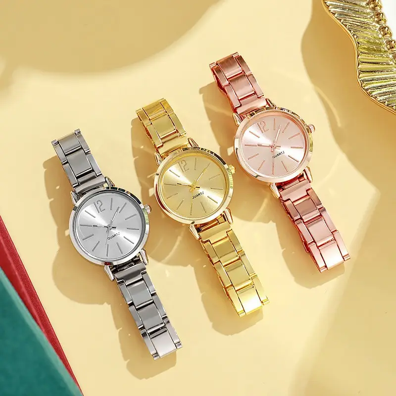 Cross-Border Hot-Selling Fashion Steel Band Quartz Watch for Women, Student Dial Fashion Watch, Ladies' Watch, Wholesale in Stock — feature 9
