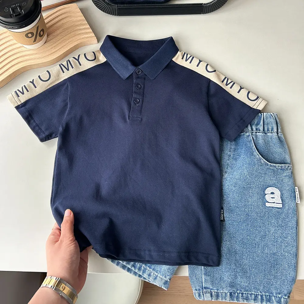 2025 Boys Navy Polo Short Sleeve Summer Wear - Image 8