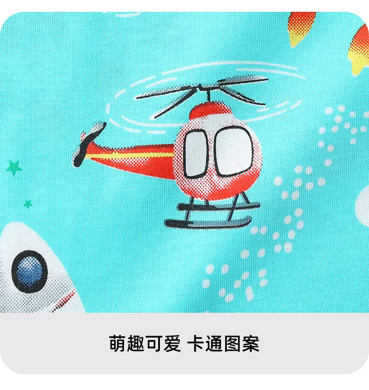 Kids Cartoon T-Shirt Blue Short Sleeve Cotton — feature 10